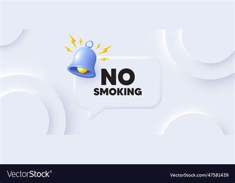 No Smoking Tag Stop Smoke Sign Neumorphic Vector Image