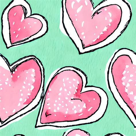 Hand Drawn Hearts Pattern · Creative Fabrica