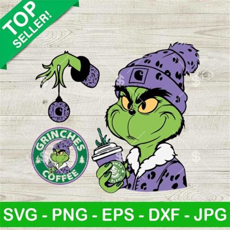 Carhartt Grinch Starbucks Svg Bundle Purple Grinch Coffee Christmas