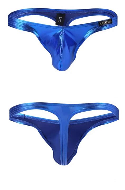 Gay Swim Thongs Shiny Faux Leather Swim Thongs