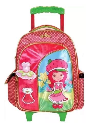 Mochila Escolar Infantil Rodinhas Moranguinho Tam G Parcelamento