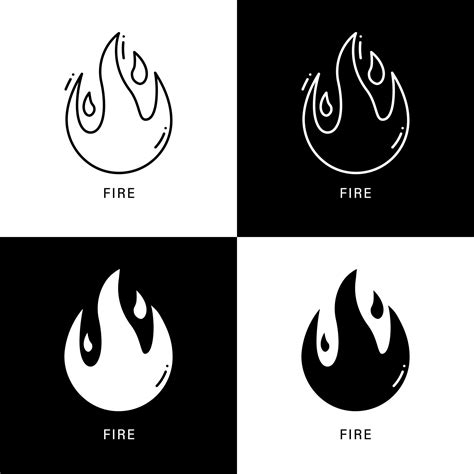 Fire Burn Icon Cartoon Flame Hot Symbol Vector Logo Vector Art At Vecteezy