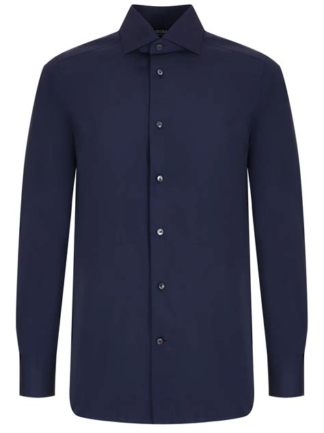 Рубашка Slim Fit хлопковая от ZEGNA за 44 910 рублей со скидкой 10% ...