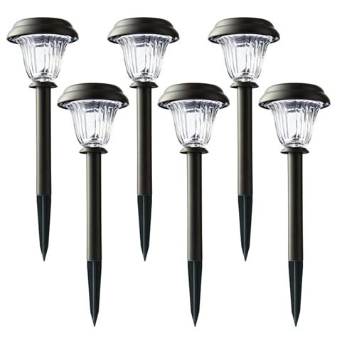 Mainstays Solar Path Lights Stainless Steel And Glass Coffee 6 Pack