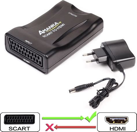 AMANKA Adaptador de audio estéreo a convertidor Scart a HDMI video