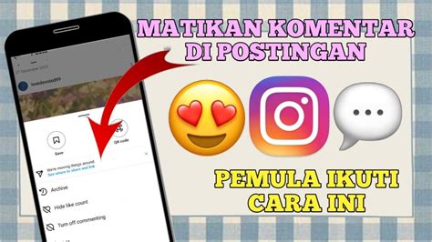 Cara Menonaktifkan Komentar Di Postingan Instagram Youtube