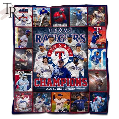 Texas Rangers Champions 2023 AL West Division Fleece Blanket - Torunstyle