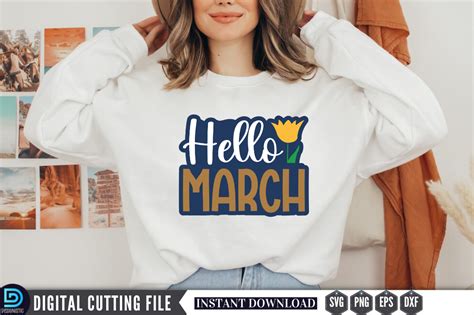 Hello March Svg Graphic By Designs Dark · Creative Fabrica