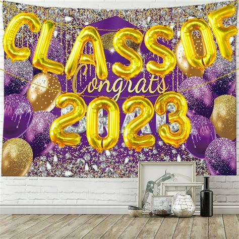 Graduate Backdrop With 2023 Balloons Banner Pre Congrats Graduation