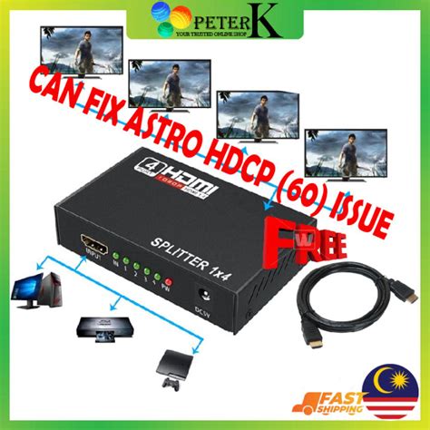 Full HD HDTV HDMI Splitter 1X2 4 Port Hub Repeater Amplifier V1 4 3D