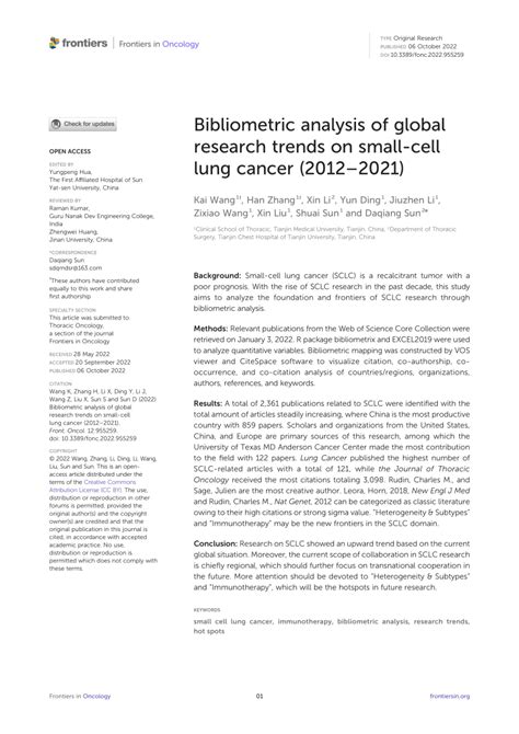 Pdf Bibliometric Analysis Of Global Research Trends On Small Cell