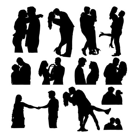 silhouette married couple collection illustration design 47807647 ...