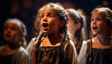 Premium AI Image | Group Of School Children Singing In Choir Together ...