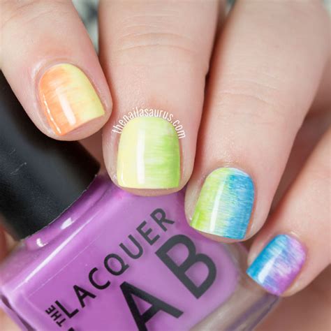 The Nailasaurus Uk Nail Art Blog Dc Streaky Rainbow Nails