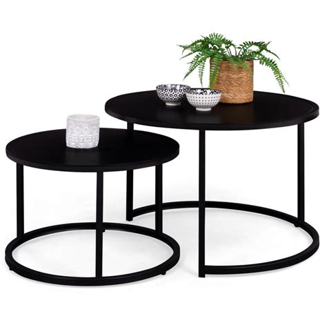 Tables Gigognes Rondes M Tal Noir Style Industriel X Davis Id Market