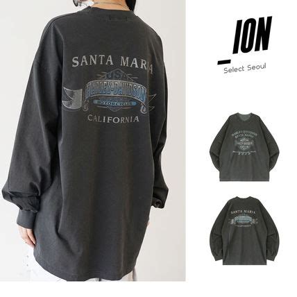 IONSEOUL Harley davidson santa maria printing BJ112 IONSEOUL Tシャツ