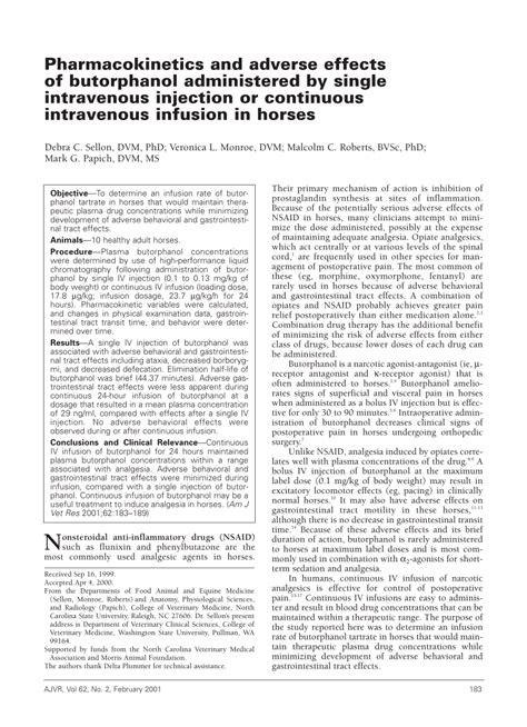 (PDF) Pharmacokinetics and adverse effects of butorphanol administered ...