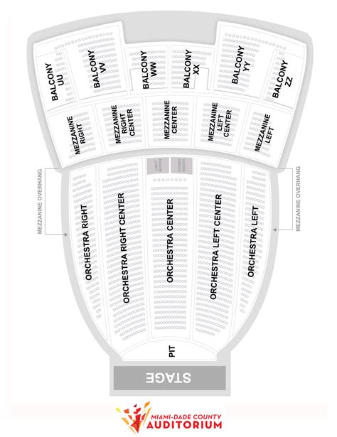 Full Theatre Seating Map - Miami Dade County Auditorium