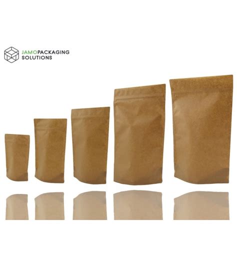 Kraft Paper Stand Up Pouch With Zip Lock Zureli