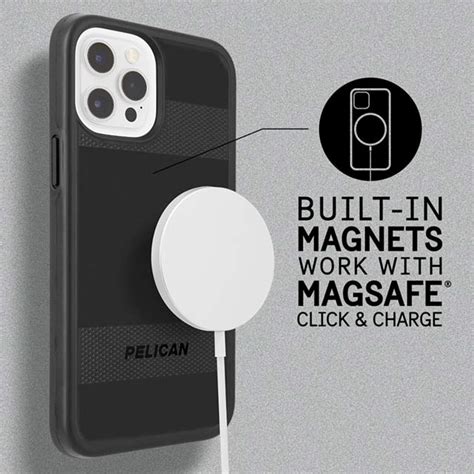 【iphone12 12 Pro ケース】magsafe対応・抗菌・耐衝撃ケース Protector Black Pelican