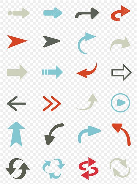 Arrow Mark Vector Design Images A Set Of Colorful Arrows Marked In