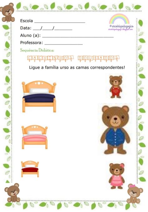 Atividade Cachinhos Dourados Ed Infantil