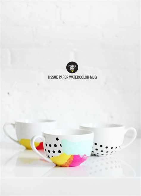 MY DIY Tissue Paper Watercolor Mug I SPY DIY