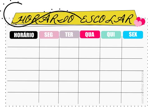 Modelo De Horario Escolar Editable Material Para