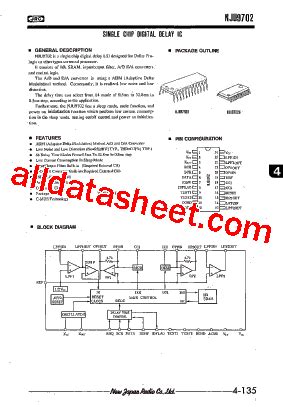 NJU9702D Datasheet PDF New Japan Radio