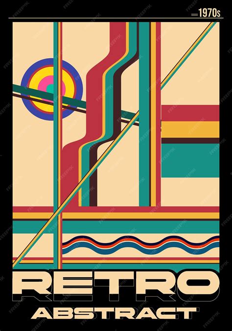 Premium Vector | Retro 70s geometric posters retro vintage 1970s with abstract stripes and ...