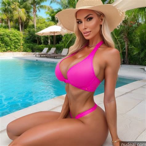 Nude AI Image For Huge Boobs Busty Tanned Skin Blonde Nude Woman 40S