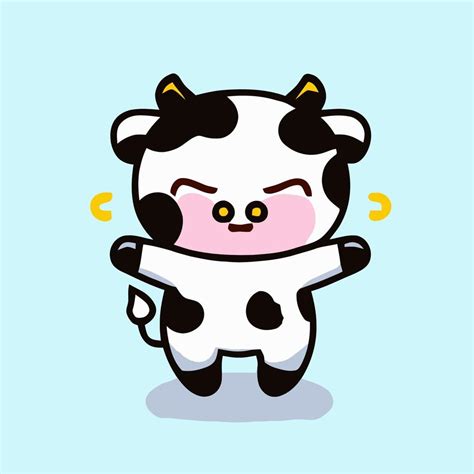 Cute Chibi Cow Kawaii Illustration Cow Farm Icon Graphic 17047795