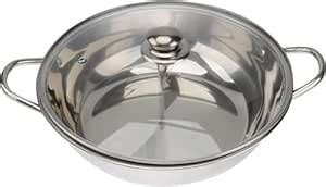 Stainless Steel Shabu Shabu Hot Pot Pot With Divider For Induction Cooktop Gas Stove Amazon In