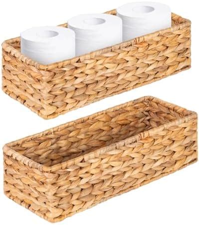 Amazon Oehid Small Wicker Baskets Pack Hand Woven Toilet Basket