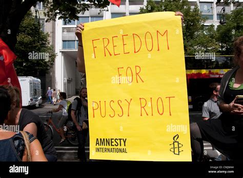 Demonstration To Support Pussy Riot At The Russian Embassy In Berlin Stock Photo Alamy