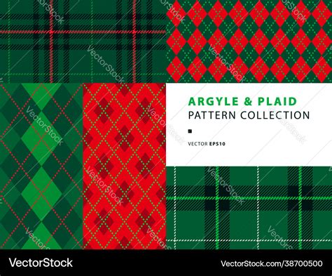 Argyle And Plaid Pattern Collection Royalty Free Vector