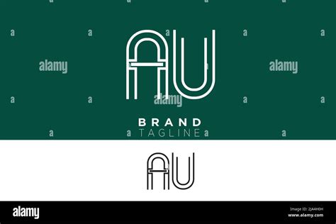 Letras Del Alfabeto Au Iniciales Logotipo Del Monograma Ua A Y U