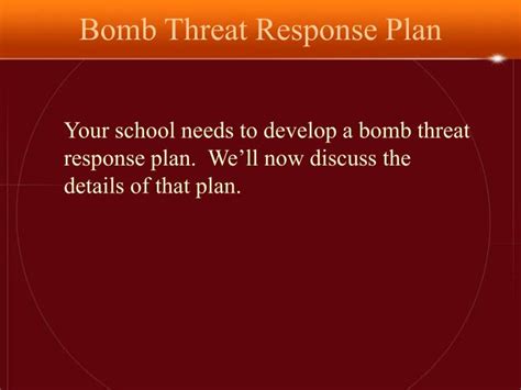 PPT - The Bomb Threat Response Plan PowerPoint Presentation - ID:1267199