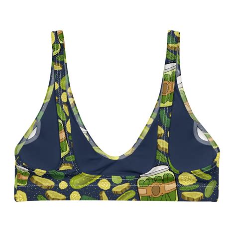 In A Pickle Recycled Padded Bikini Top Pickled Cucumber Etsy