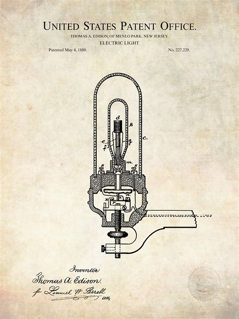 Vintage Thomas Edison Collection 2 Patent Print Set Edison Etsy