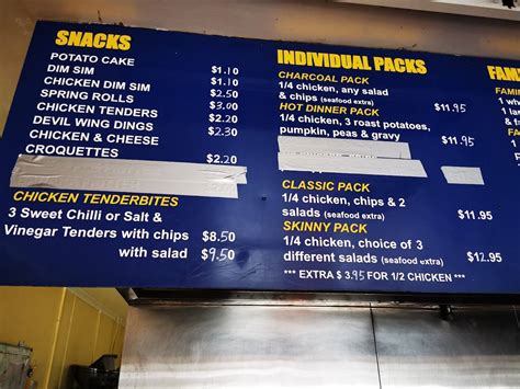 Menu At Beacy Charcoal Chicken Fast Food Beaconsfield