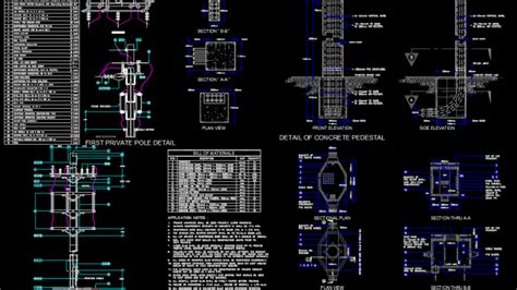 Detail of Concrete Pedestal Free Drawing | Concrete, Pedestal, Autocad