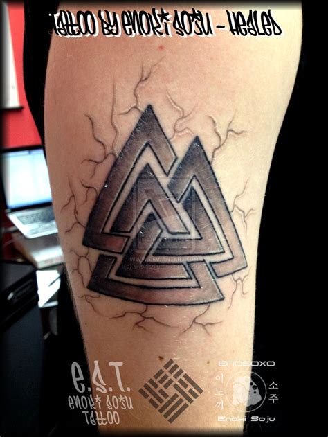 Valknut Viking 3 Triangles Tattoo By Enoki Soju By Enokisojudeviantart