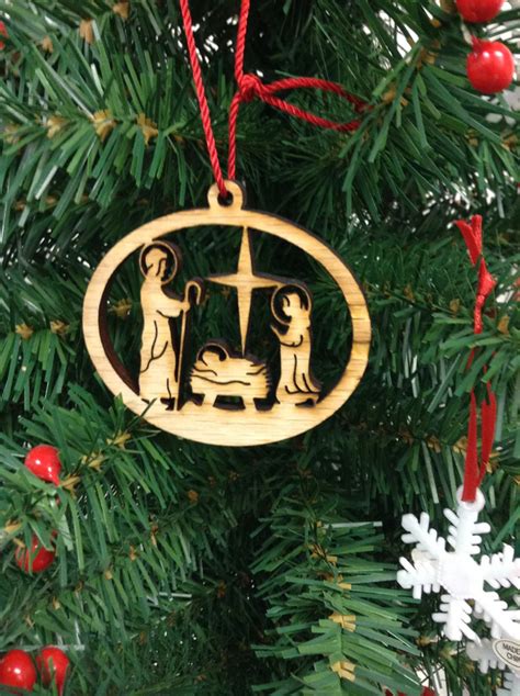 Nativity Wood Christmas Ornament