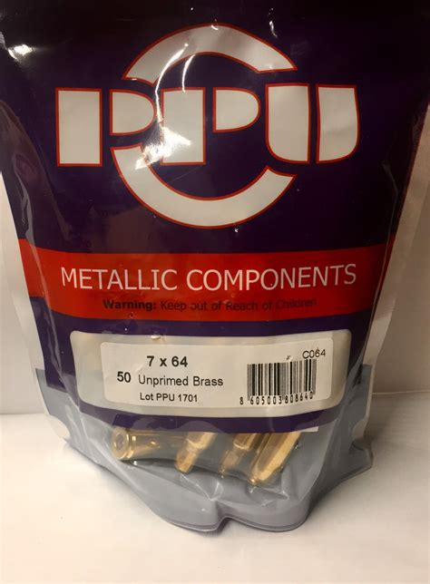 7 X 64 Brenneke Unprimed Brass By Ppu 50 Pcs C064 Intersurplus