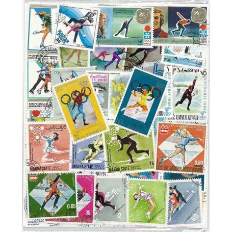 Collection de Timbres oblitérés sur le thème Patinage La Maison du