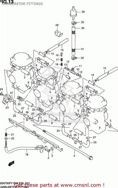 Suzuki GSX750F KATANA 2002 K2 USA E03 CARBURETOR FITTINGS Buy