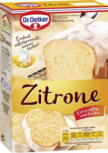 Dr Oetker Zitronenkuchen Backmischung Anleitung