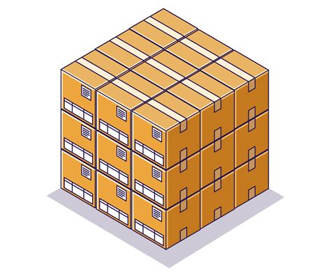 Flat Isometric Concept Illustration Many Piles Of Cardboard Boxes 8143816 Vector Art At Vecteezy