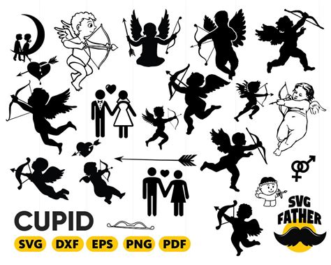 Cupid Svg Cupid Silhouette Cupid Clipart Cupsd Dxf Cupid Etsy